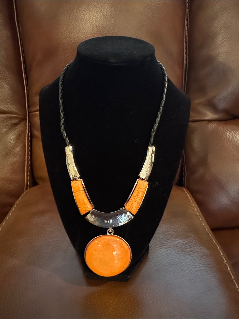 Orange Pendant Statement Necklace - Women Jewelry